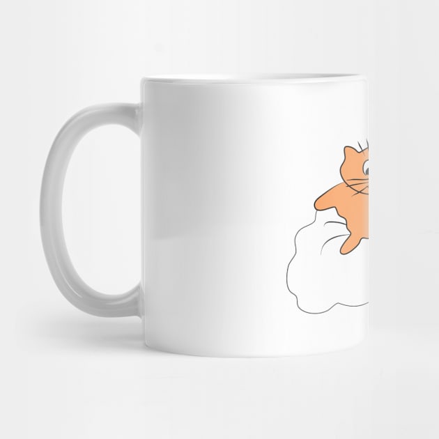 Cat on the cloud. Lovely pet. A kind character. Gift for a child or animal lover. by grafinya